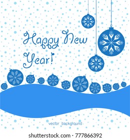 New Year vector greeting card, gifts, festive background, Christmas balls, snowflakes, lines, Christmas, abstract background