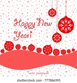 New Year vector greeting card, gifts, festive background, Christmas balls, snowflakes, lines, Christmas, abstract background