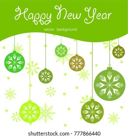 New Year vector greeting card, gifts, festive background, Christmas balls, snowflakes, lines, Christmas, abstract background