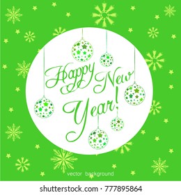 New Year vector greeting card, festive background, Christmas balls, snowflakes, lines, Christmas, abstract background