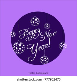 New Year vector greeting card,  festive background, Christmas balls,  lines, Christmas, abstract background