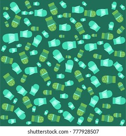 New year vector greeting card, gifts, festive background, mitten, snowflakes, lines, Christmas, abstract background