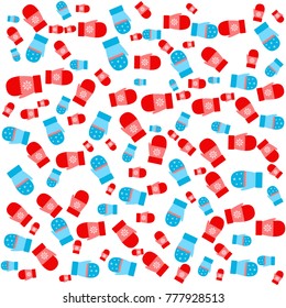 New year vector greeting card, gifts, festive background, mitten, snowflakes, lines, Christmas, abstract background