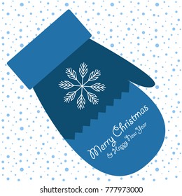 New year vector greeting card, gifts, festive background, mitten, snowflakes, lines, Christmas, abstract background