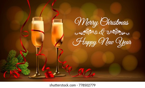 New year vector greeting card