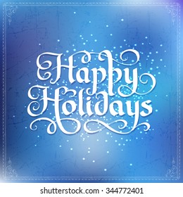 new year vector hand drawn calligraphic logo for happy new year greeting card new year happy classic vacation traditional holiday background scene ceremony christmas celebration blue ornate fancy smil