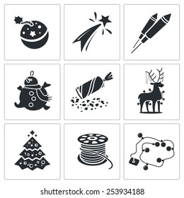 New Year Vector Icons Set
