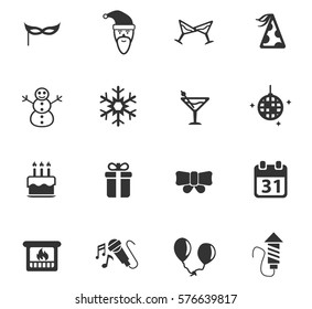 new year vector icons for user interface design