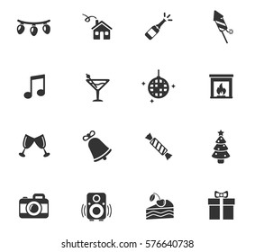 new year vector icons for user interface design