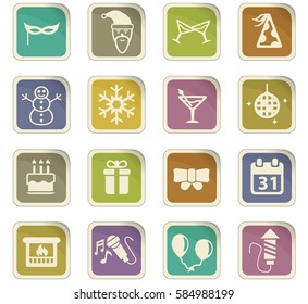 new year vector icons for user interface design
