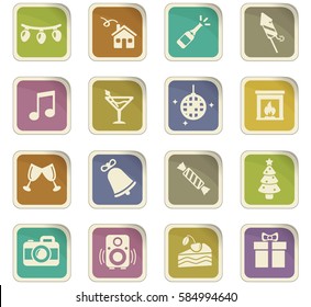 new year vector icons for user interface design