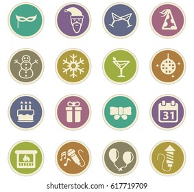 new year vector icons for user interface design