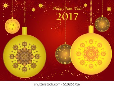 new year vector illustration with balls