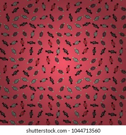 New year Vector illustration. Wrapping paper for Christmas gifts. Christmas vector seamless pattern with candies on pink, brown and black background.