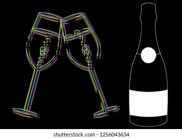 New year vector postcard