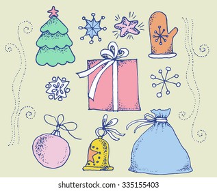 New Year Vector set-bright