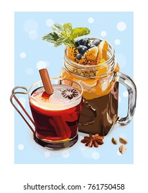 New Year vector still life