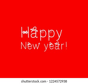 New Year vector text. Holiday Greeting Gift Poster. 