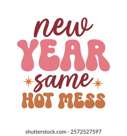 New Year vector t-shirt design