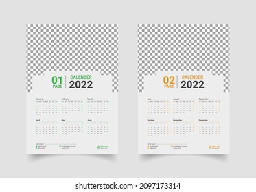New year wall calendar design