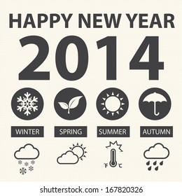 New year and Weather icons 