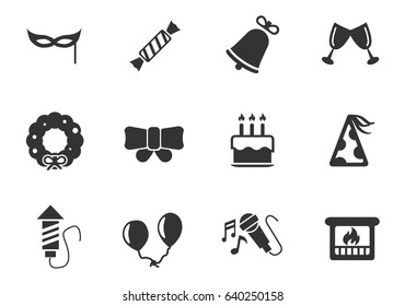 new year web icons for user interface design