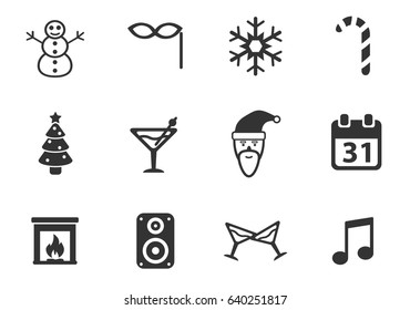 new year web icons for user interface design