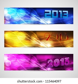 Cabeçalho do site do ano novo e banner set. EPS 10.