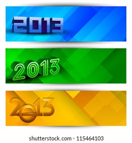 New year website header and banner set. EPS 10.