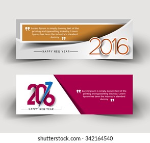 New year website header and banner set with presents.