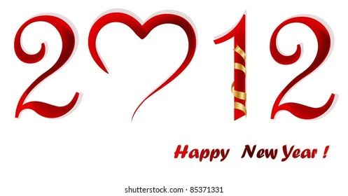 new year in white background.