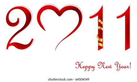 new year in white background. Vector illustration