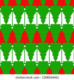 New year white red trees pattern