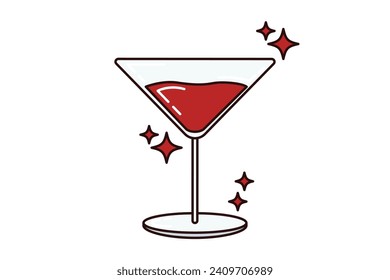 New Year Wine Sticker Design