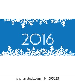 New Year of a Winter Background with Snowflakes