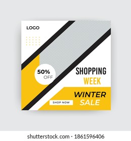 New Year Winter Fashion Social Media Post Template 