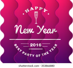 New Year wish, 2016 purple wave effect