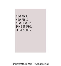 New Year wish lettering slogan isolated on white background. Vector holiday illustration element. 