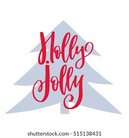 New Year wishes hand drawn vector illustration with calligraphy - design for greeting card, wall decoration, banner, t-shirt. Unique creative lettering with Christmas tree silhouette. 