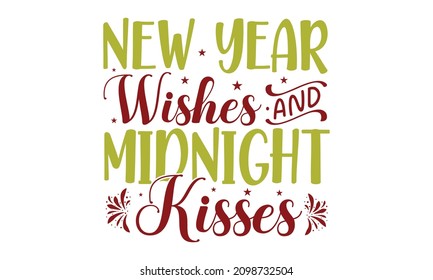 New year wishes and midnight kisses - 2022 image, Happy New 2022 Year. Cover or newsletter template for new yer wishes. Happy new year 2022 banner design. 