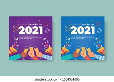 New Year Wishes Post Banner Design