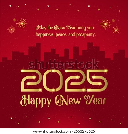 New year Wishes Real Estate background. 2025 Wishes Red Gold Color Bg