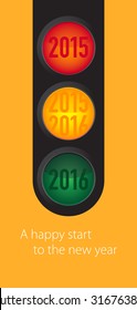 New Year wishes to the traffic light motif for companies in the sector - such as for drivers, transport, shipping companies, taxi, car repair, roadside assistance service for cars, road assistance