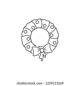 A New Year wreath with bow icons