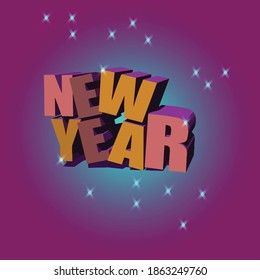 new year writing vector design