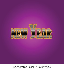 new year writing vector design