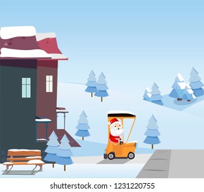 New year and xmas celebration. Vector illustration in flat style.