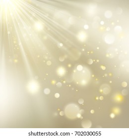 New year and Xmas Defocused Background With Blinking Stars. Christmas golden holiday glowing backdrop. And also includes EPS 10 vector