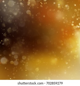 New year and Xmas Defocused Background With Blinking Stars. Christmas golden holiday glowing backdrop. And also includes EPS 10 vector