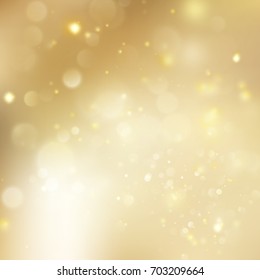 New year and Xmas Defocused Background With Blinking Stars. Christmas golden holiday glowing backdrop. And also includes EPS 10 vector
